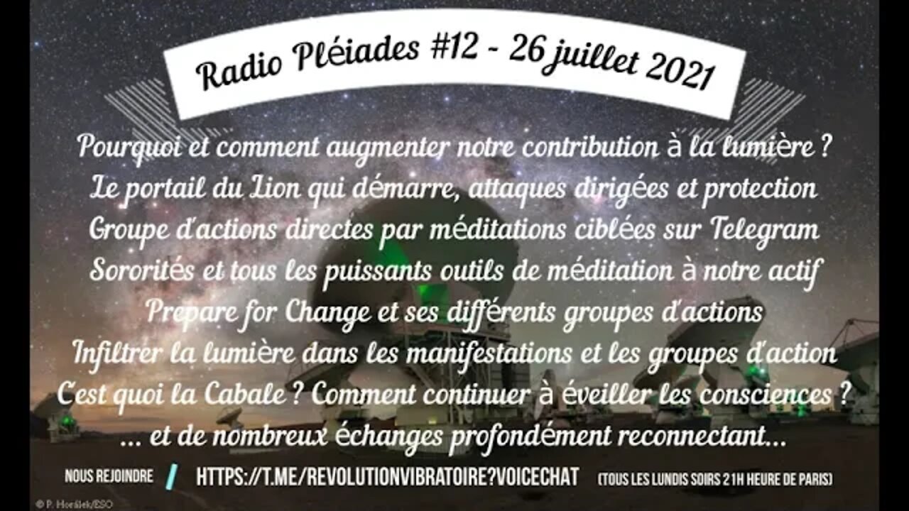 Radio Pléiades #12 - Augmenter sa contribution à la Lumière - 26 juillet 2021