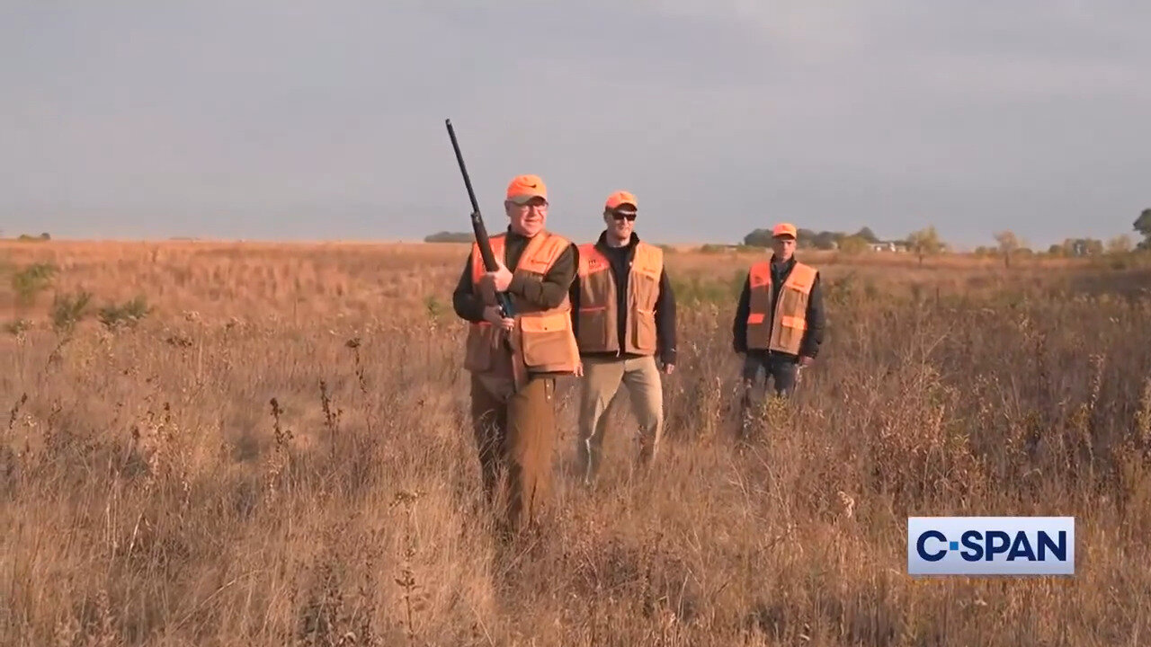 Tampon Tim Poses For The Cameras During His "Hunting" Trip