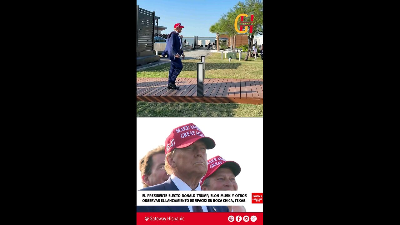 President-elect Donald Trump, Elon Musk, and Ted Cruz watch the SpaceX launch in Boca Chica, Texas.