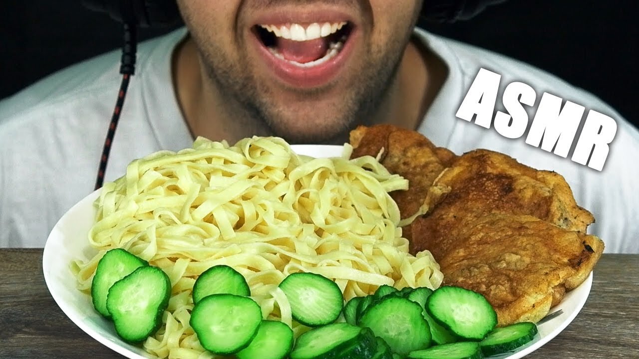 ASMR HOMEMADE FOOD | CHICKEN CHOPS + NOODLES | EATING SOUND (NO TALKING) MUKBANG