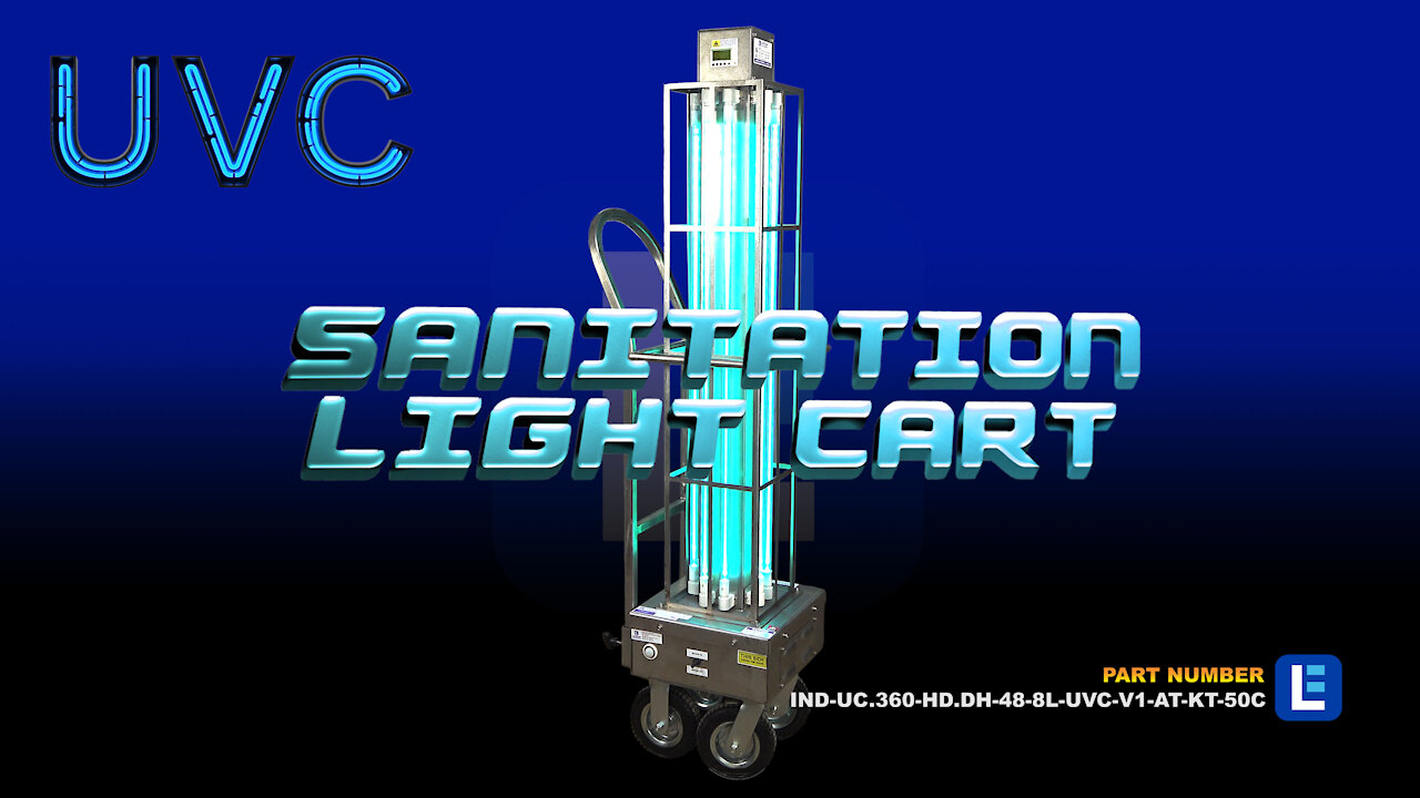 UVC Light 360 Sanitation Cart - Kills 99% of Viruses - 3500 sq. ft. Area