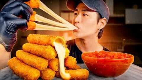 ASMR MOZZARELLA CHEESE STICKS MUKBAN