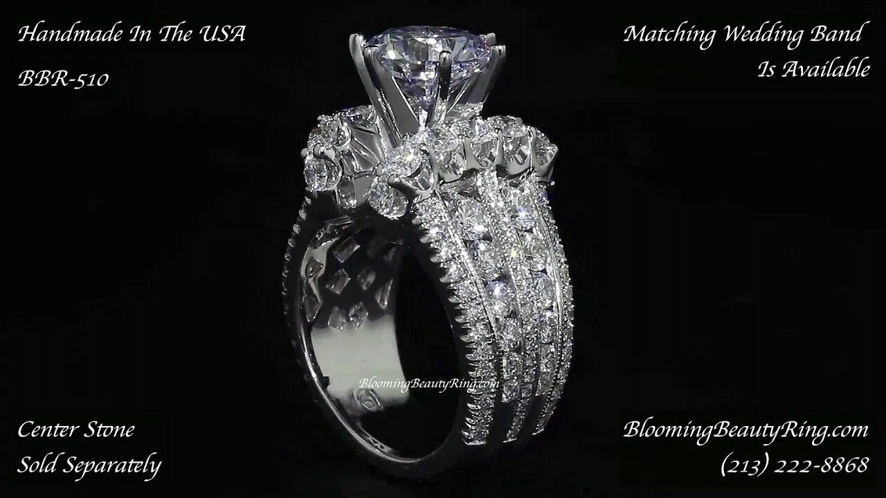 Massive Stunning Diamond Engagement Ring NRD-510E By BloomingeautyRing.com