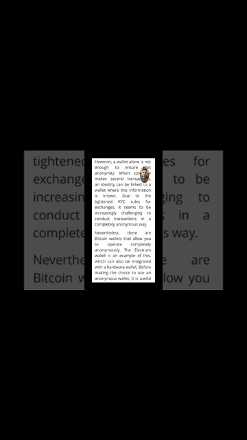 Can You Have An Anonymous Bitcoin Wallet? #cryptoshortsnews #bitcoin #crypto #viral #trending