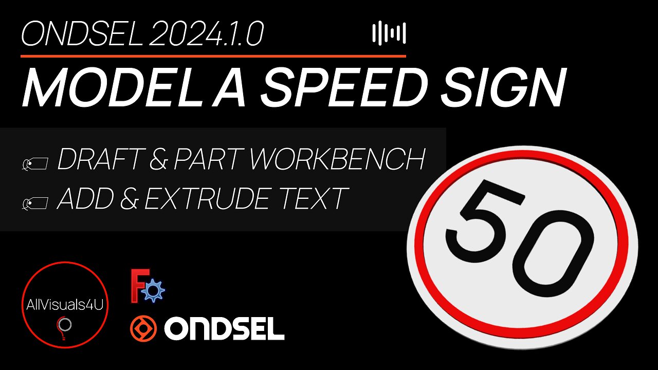 🚘 Design A Speed Sign In Ondsel - Draft Workbench - FreeCAD Text ShapeString | #Shorts