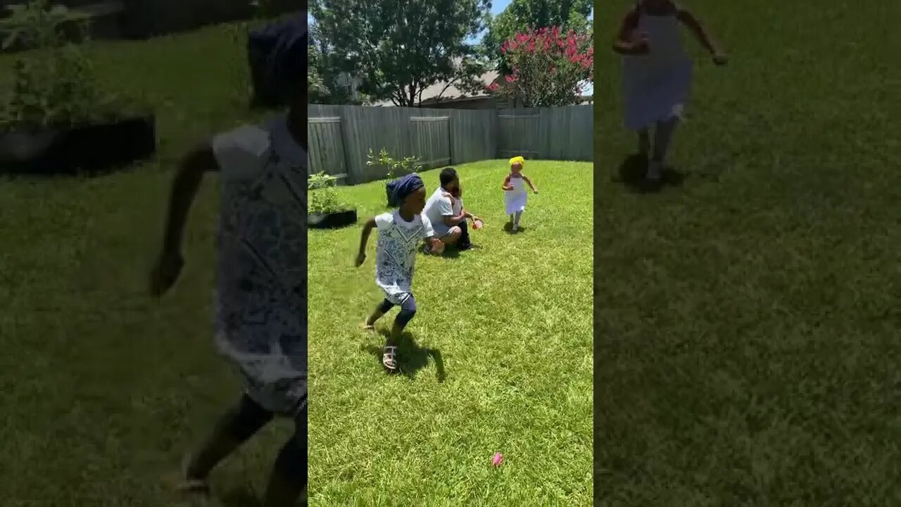 Happy Pentecost Family! Kids playing duck, duck, goose!