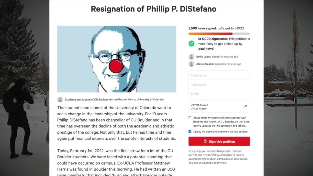 Petition alleges CU Boulder took inadequate steps to ensure safety following threats