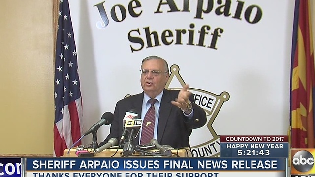 Sheriff Joe sends final note as head of Maricopa County