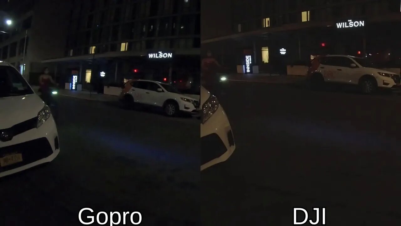 GoPro Hero 7 vs DJI Action 4k at night - low light recording