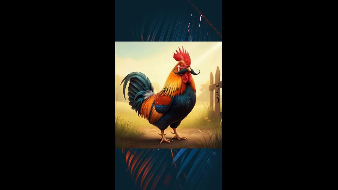 Rooster with Moustaches