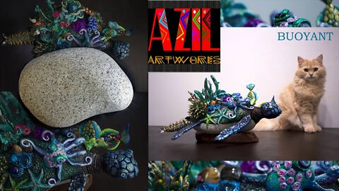 How I Made an Ordinary Stone into Beautiful Ocean Inspired Art | Timelapse | Stone Art