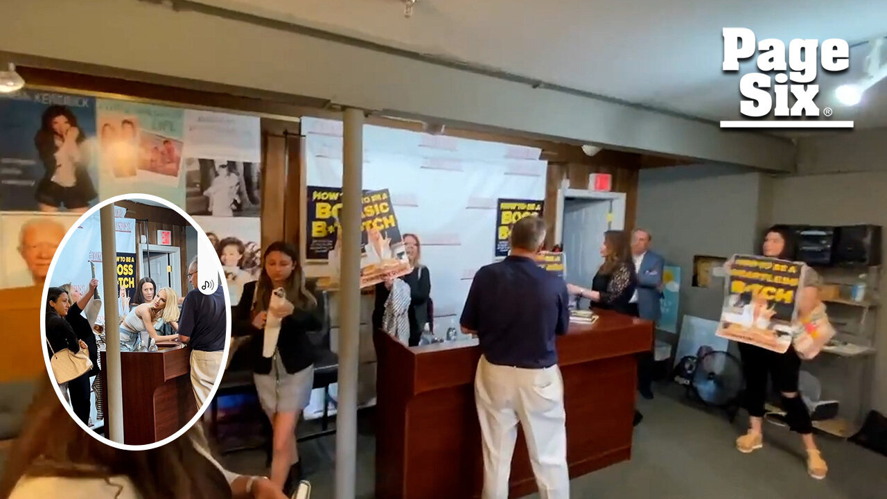 Christine Quinn hides under desk as protesters crash book signing