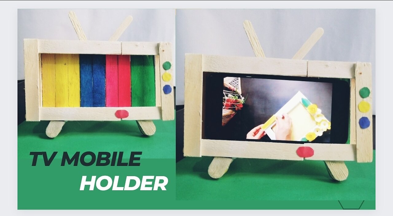 DIY Popsicle/Ice Cream Stick TV Mobile Holder Craft Ideas