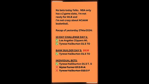 No bets today!