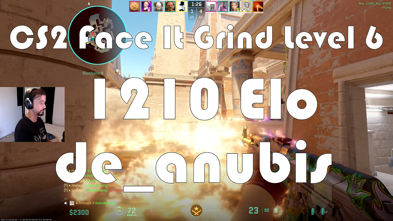 CS2 Face-It Grind - Face-It Level 6 - 1210 Elo - de_anubis