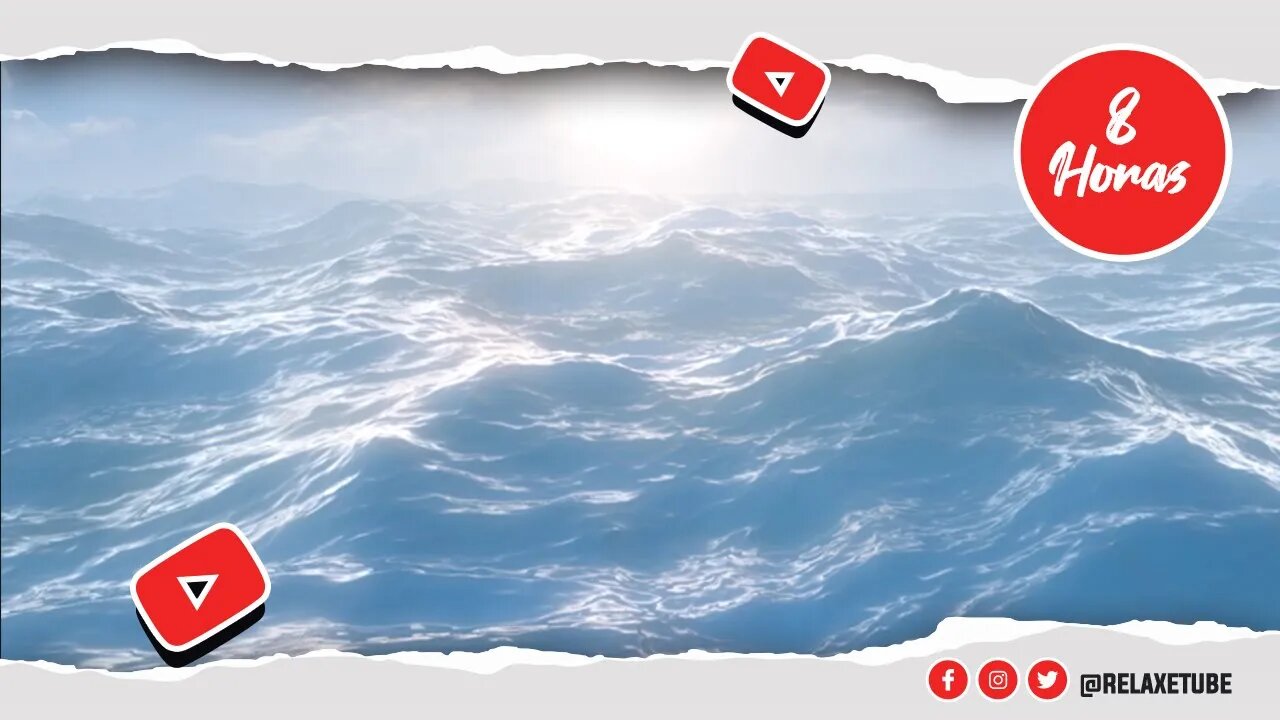 🎧 RUÍDO DAS ONDAS DO OCEANO REFLETINDO A LUZ DO SOL 🌊 SOM PROFUNDO DO MAR MUITO RELAXANTE 🕒 8 HORAS
