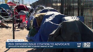 Phoenix activist cited for crime during homeless camp sweep