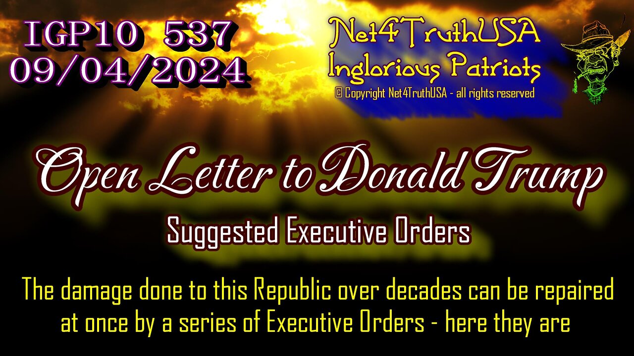 IGP10 537 - Open Letter to DJT - Proposed Executive Orders