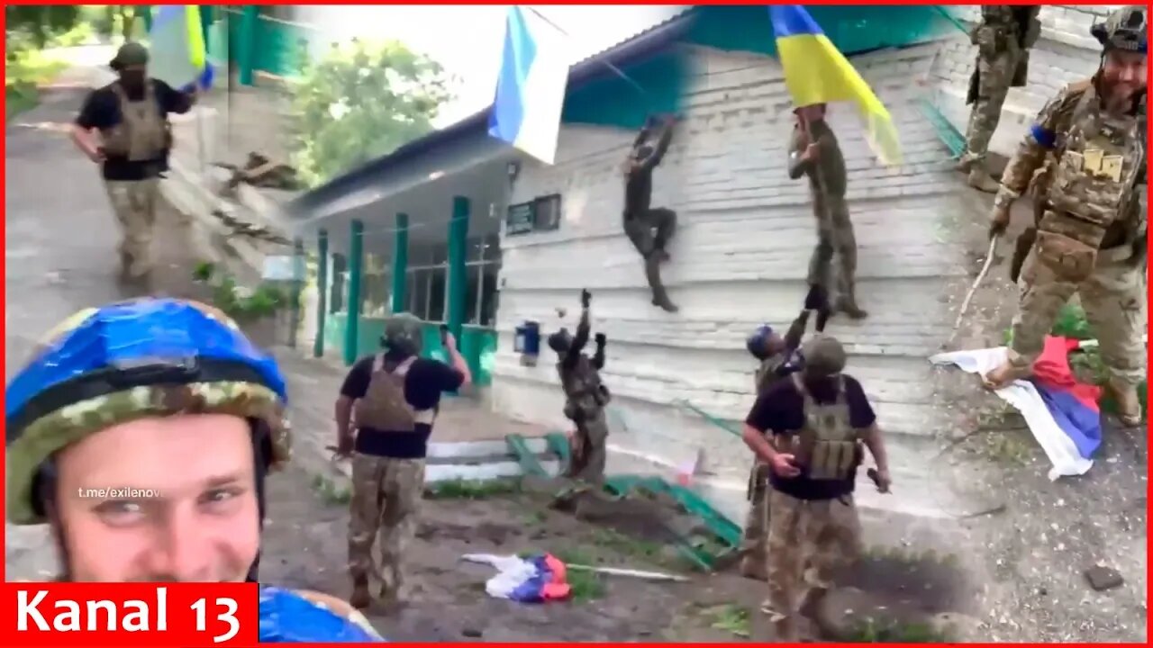 Ukrainian troops captured Guyevo village in Kursk, removed Russian flag and planted Ukrainian flag