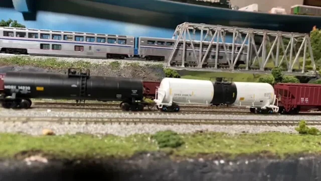 N Scale GE Demonstrator pulling a local