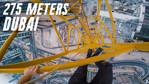 Climbing SLIPPERY 275 Meter Crane in Dubai