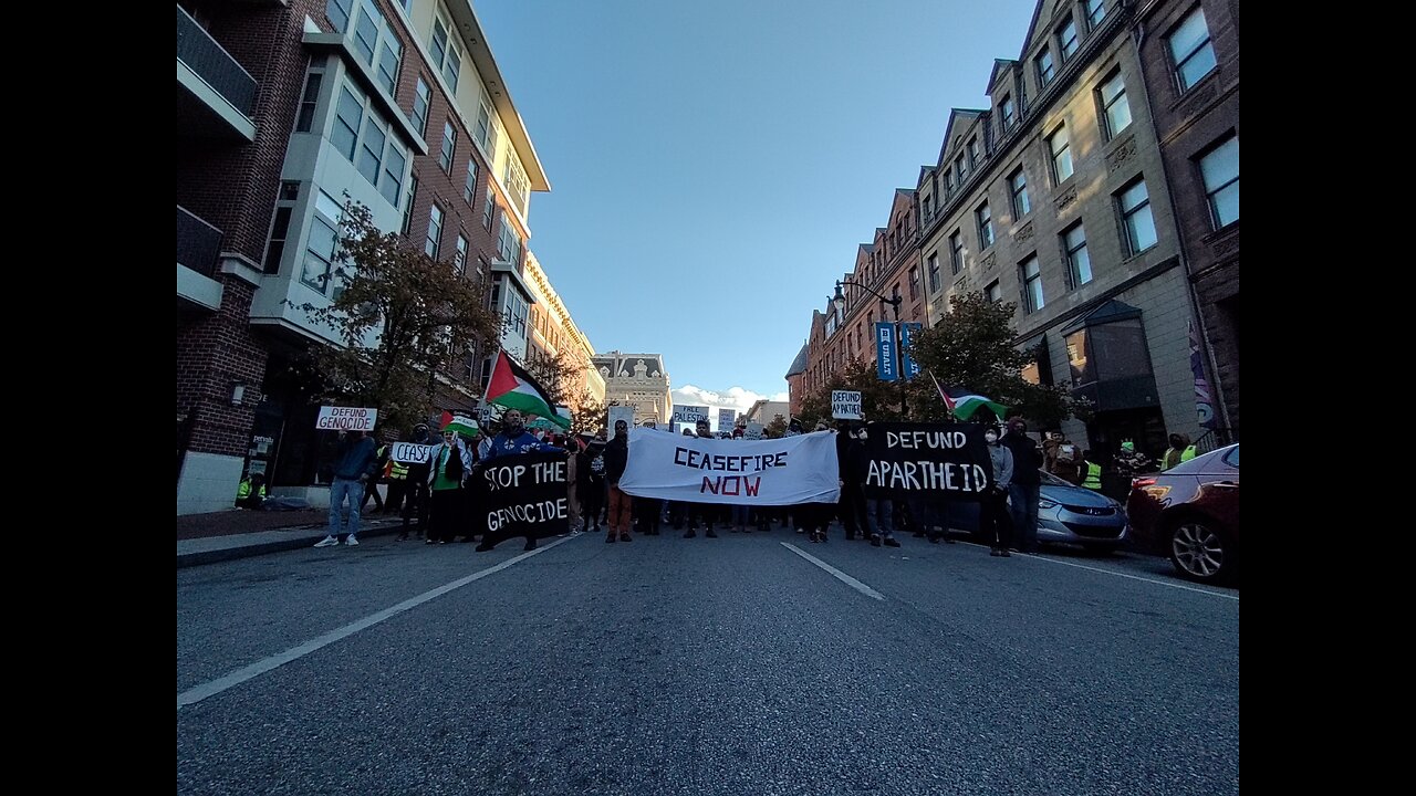 Palestine Supporters March and Rally Outside Rep. Kweisie Mfume Congressional Office