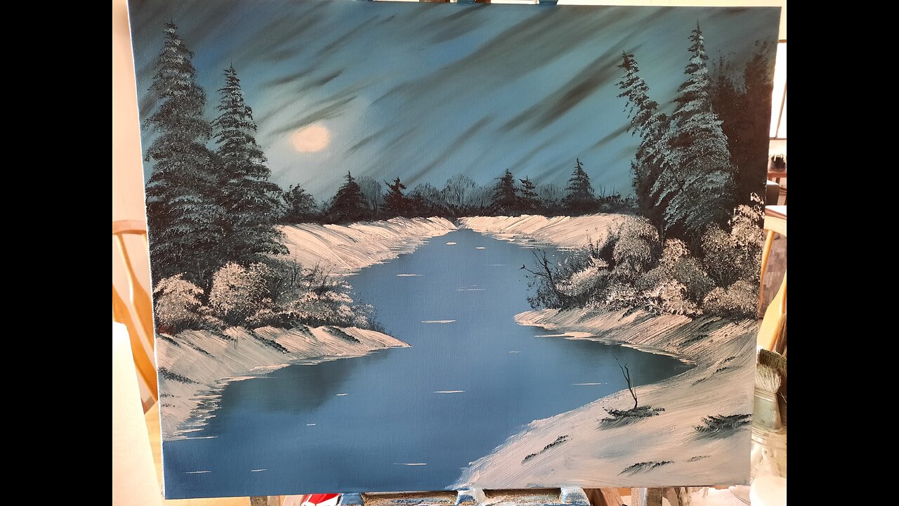 Winter Night Oil Painting