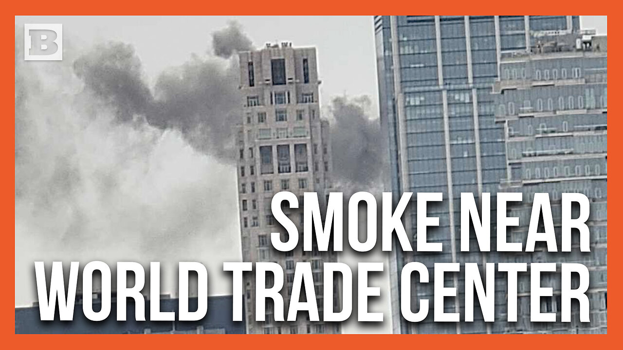 Smoke Rises from Lower Manhattan Near World Trade Center