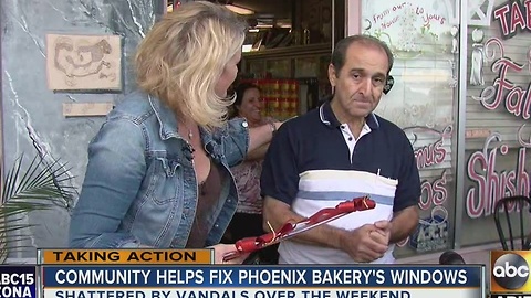 Community comes together to fix Phoenix bakery's windows