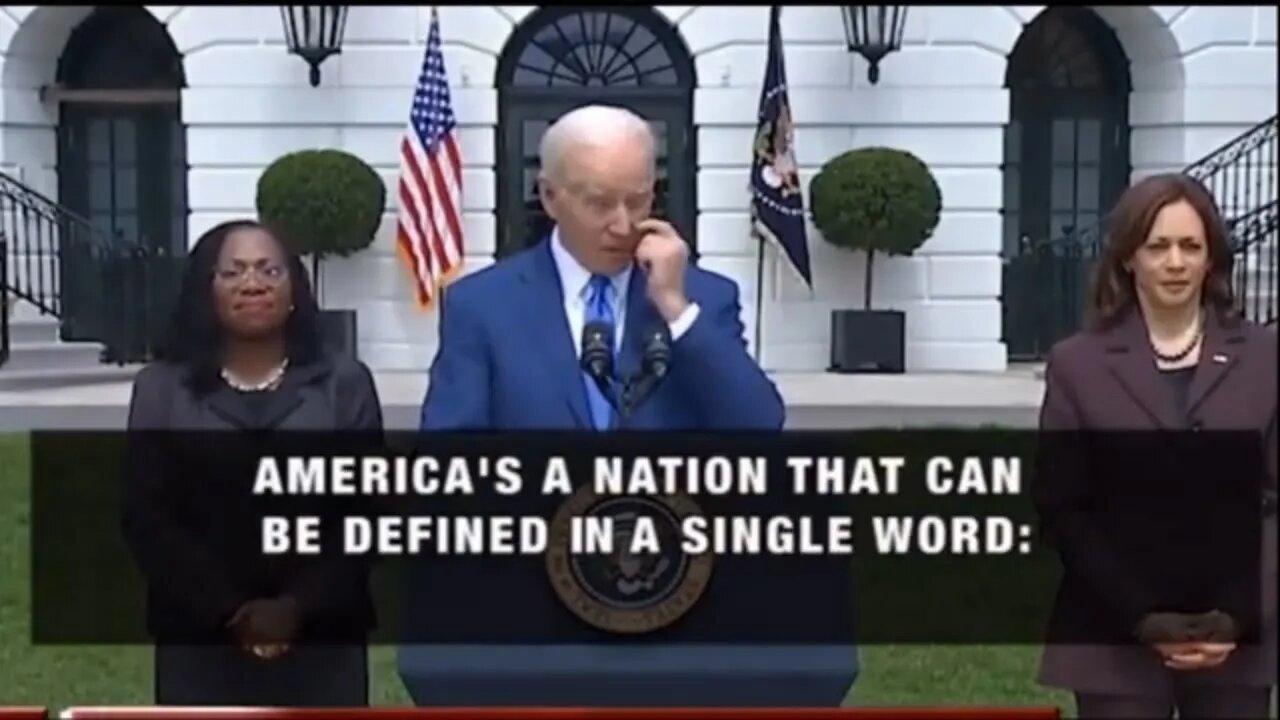 Joe Biden says America is defined by a single word...