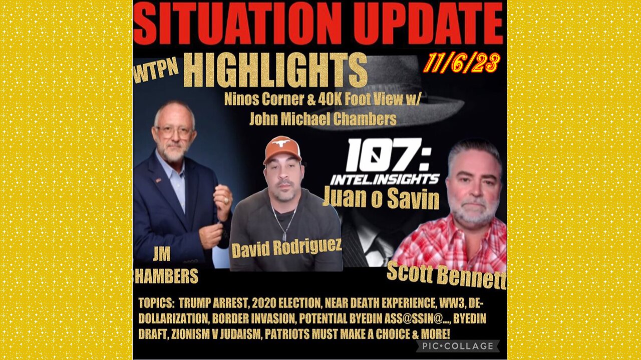 SITUATION UPDATE 11/6/23 - Border Invasion, Zionism V Judaism, Patriots Must Make A Choice