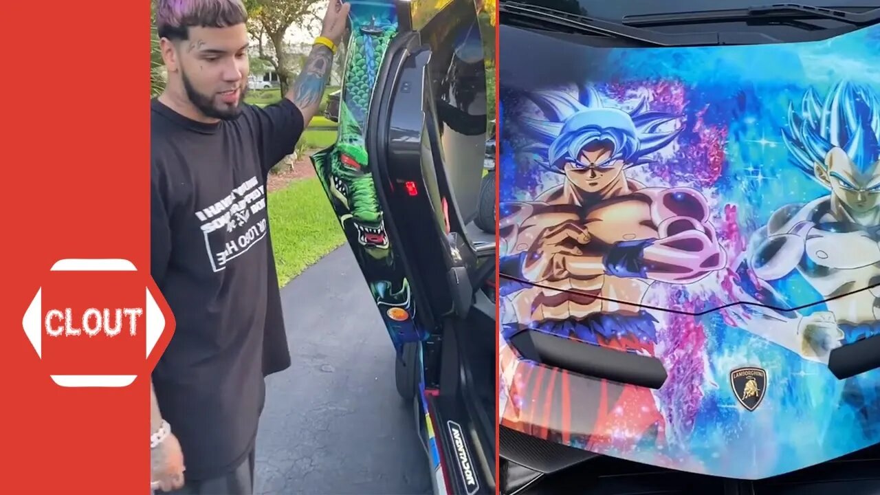 Latin Trap Star 'Anuel AA' Shows Off His Glow In The Dark $500K 'Dragon Ball Super' Lamborghini