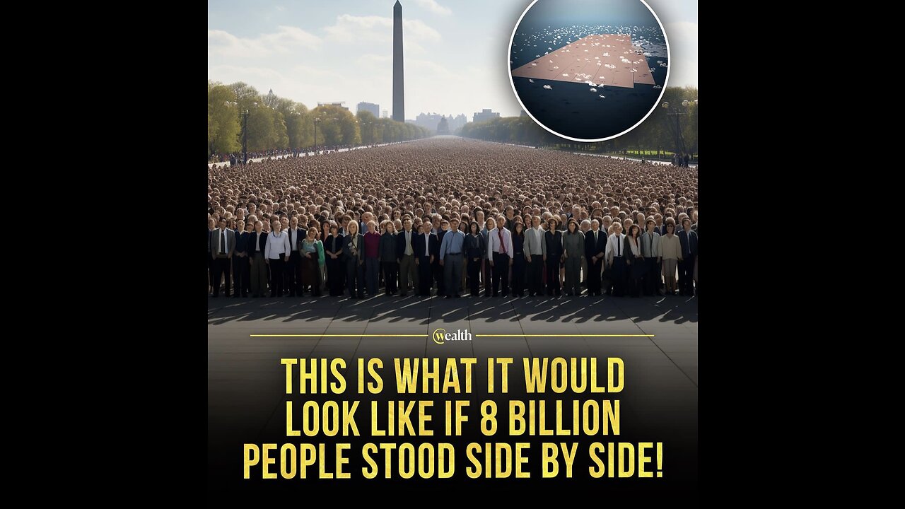 If all humans on Earth stood side by side, filling all the available spaces