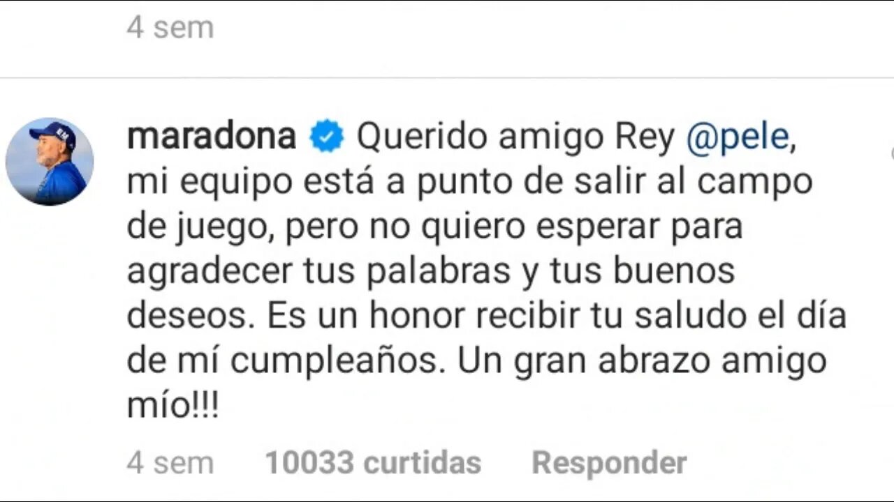 MARADONA se despedindo de PELÉ em rede social UM MÊS ANTES DELE PARTIR #DescanseEmPazMaradona