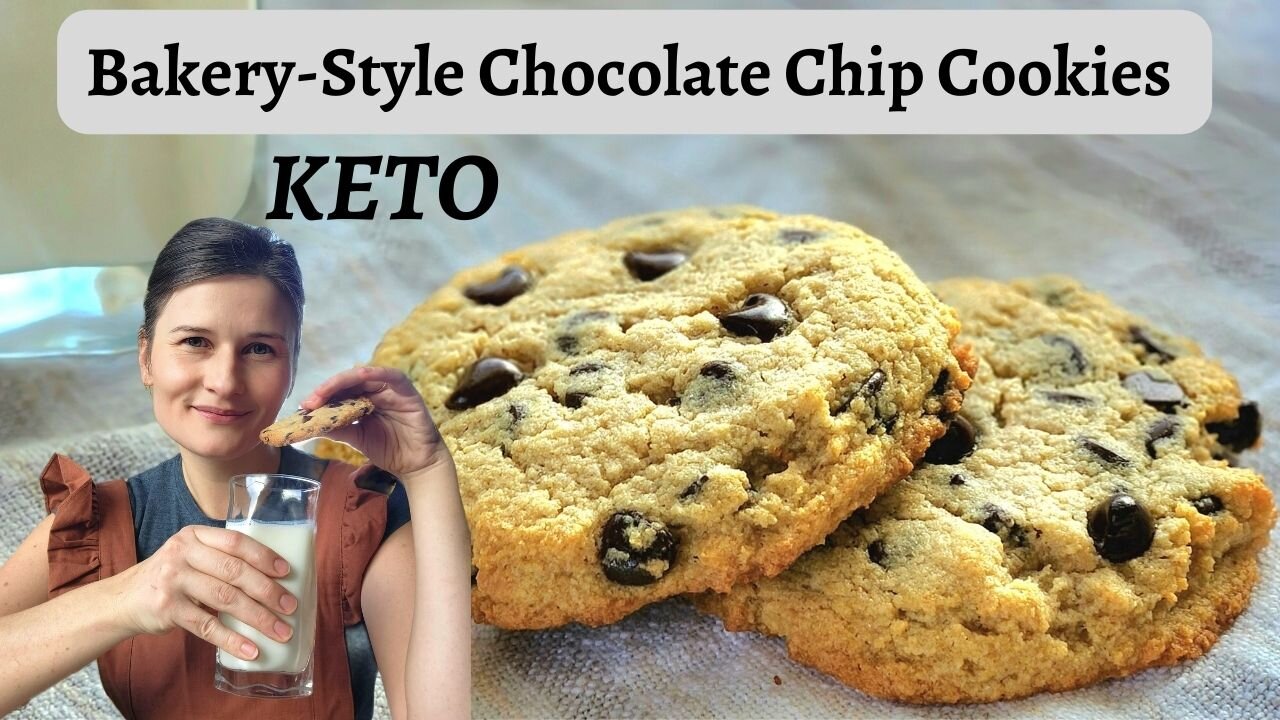 Jumbo-size KETO Chocolate Chip Cookies - like fresh from the bakery!