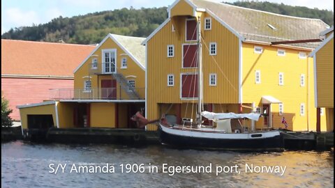 Classic Yacht Amanda 1906 in Egersund Port, Norway. 2. Episode.