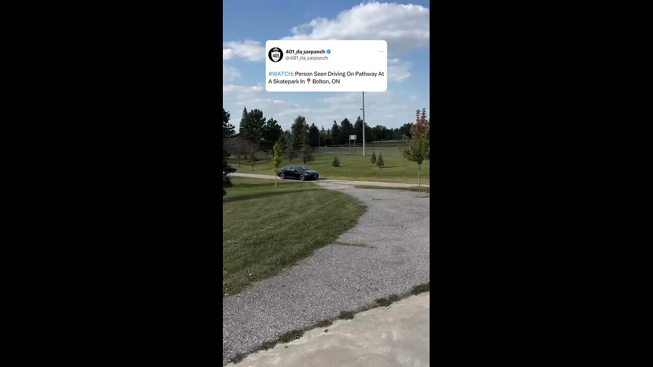 Person driving around in skatepark in Bolton Ontario