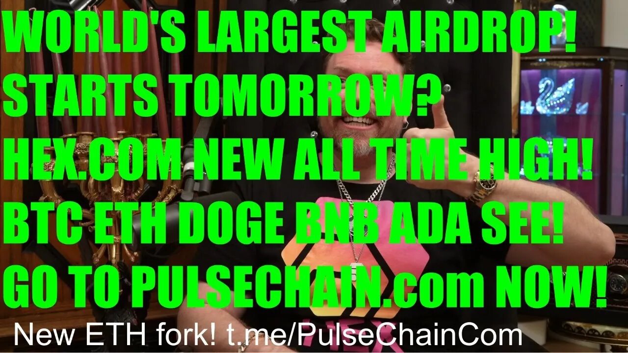 WORLDS LARGEST AIRDROP TOMORROW? 1000'S OF FREE COINS! BITCOIN ETHEREUM DOGECOIN SACRIFICE! HEX 11¢!