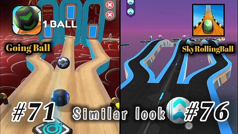 Going Balls vs Sky Rolling Ball - level 71 vs 76 Gameplay (Android, iOS)