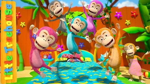 Five Little Monkeys | Kindergarten Nursery Rhymes for Children | Cartoons by Little Treehouse