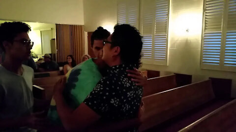 Young man meeting the Holy Spirit