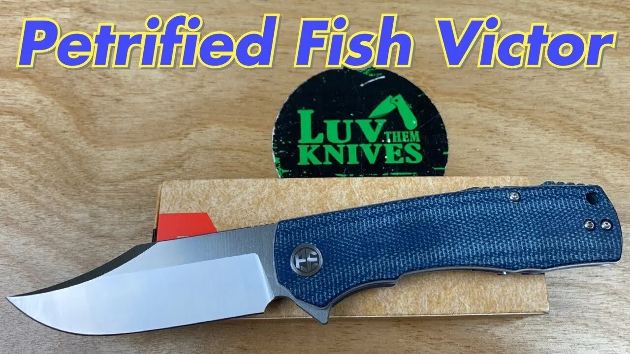 Petrified Fish PFP03 Victor full size EDC with K110 blade,ceramic bearings,micarta scales ! Super !