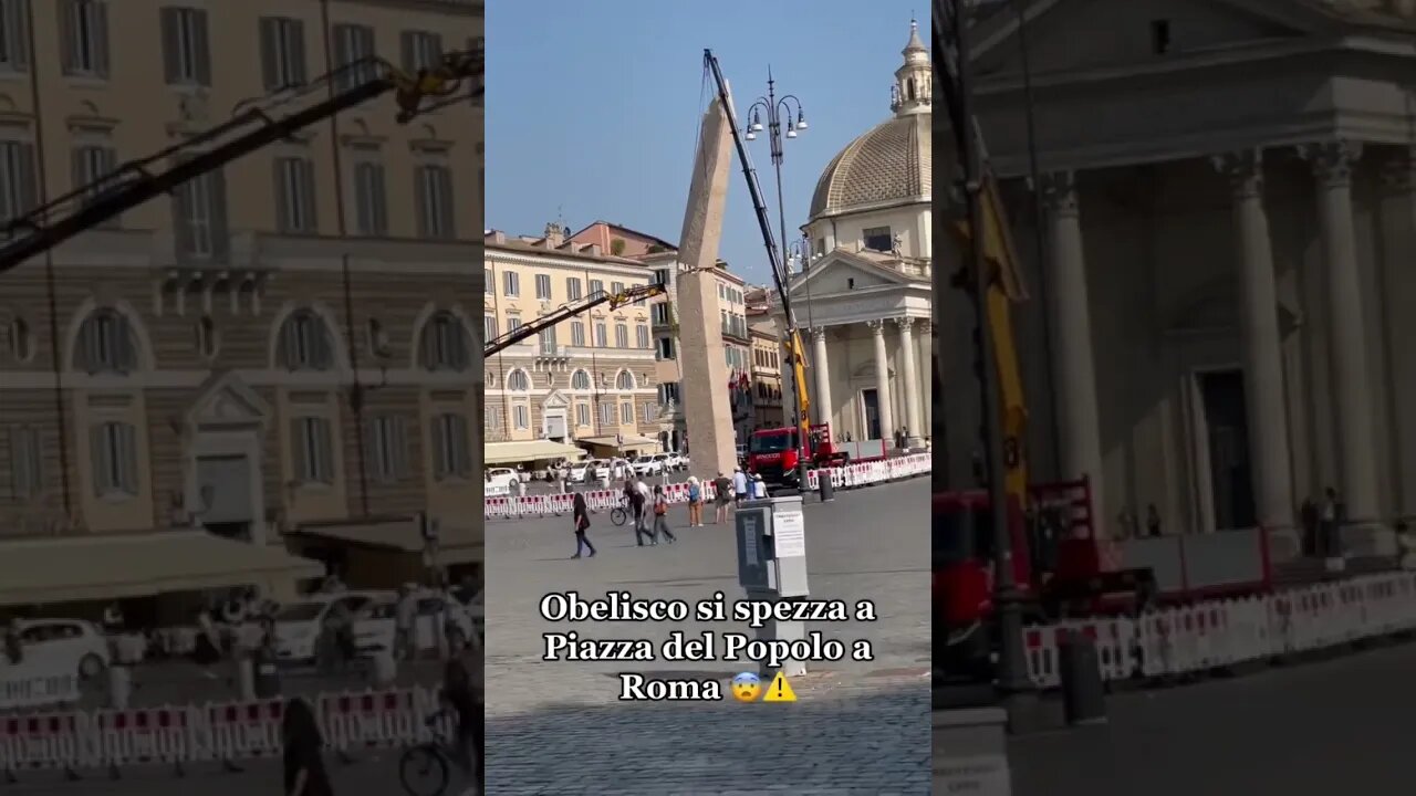 Che PAURA! Si SPEZZA l’Obelisco di Piazza del Popolo a Roma