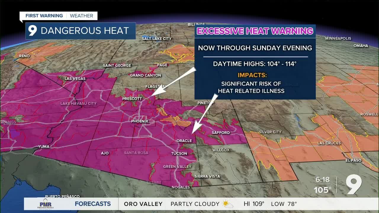 Excessive Heat Warnings in effect through Sunday evening