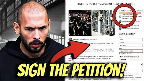 ANDREW TATE STARTS A PETITION TO BE RELEASED FROM JAIL