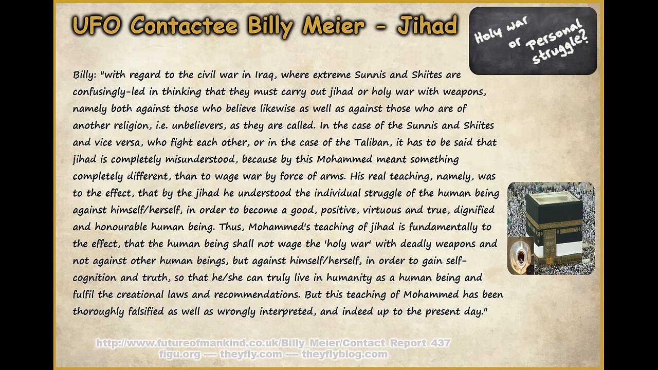 Billy Meier UFO Contact Reports - Mohammed's teaching of Jihad