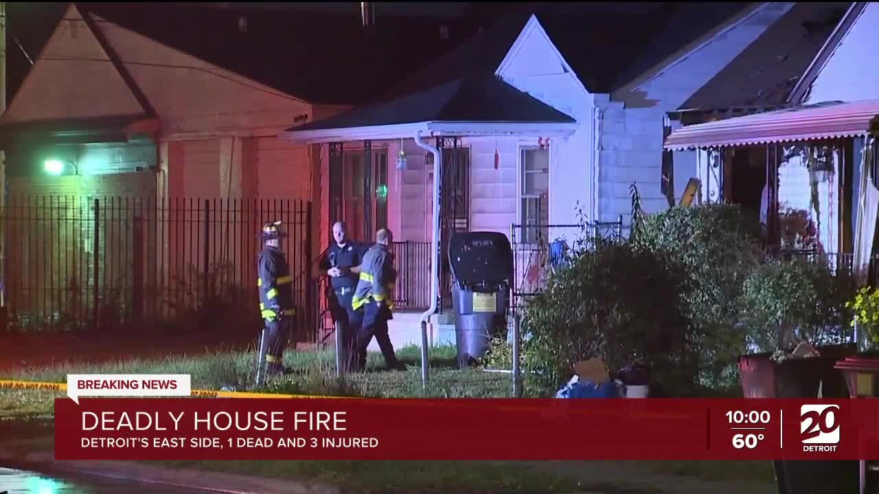 1 dead, 3 injured after house fire in Detroit