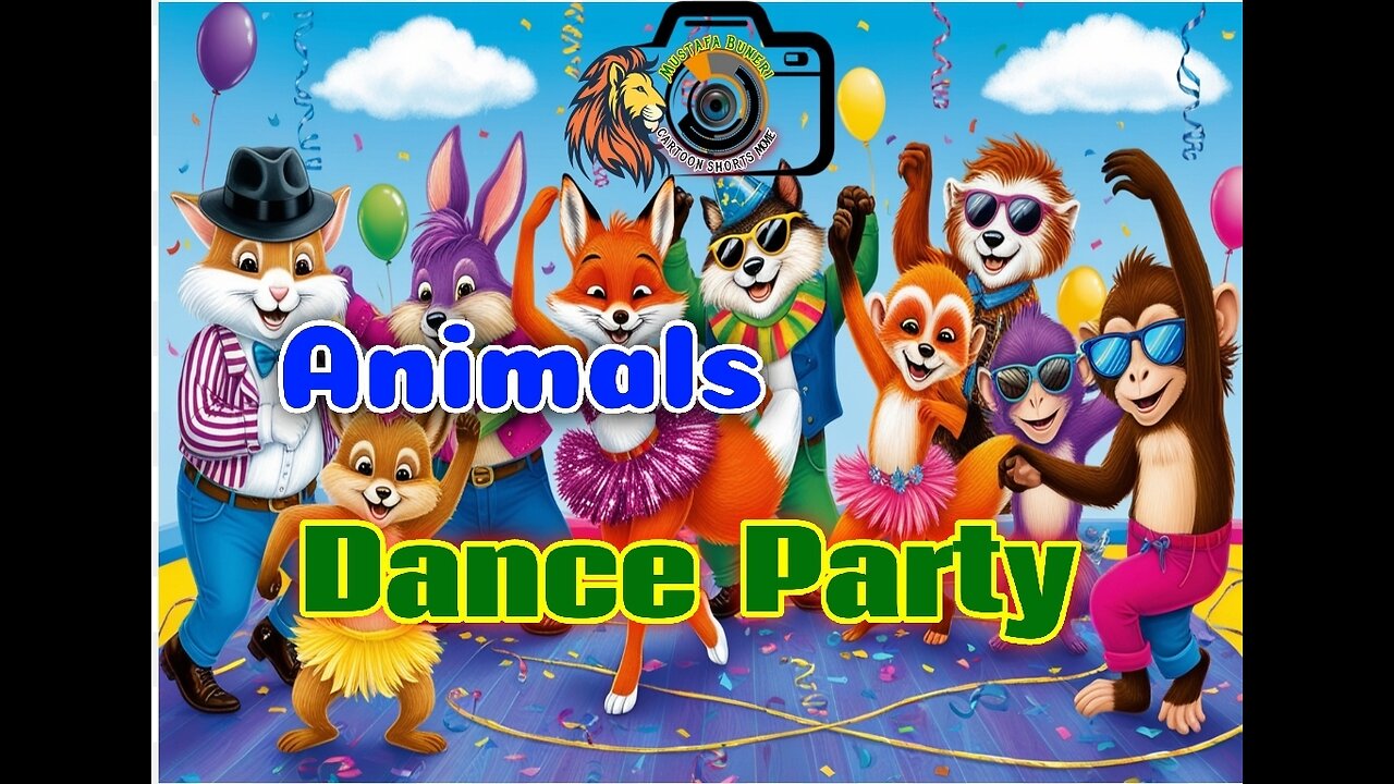 Classic cartoon animal dance party song