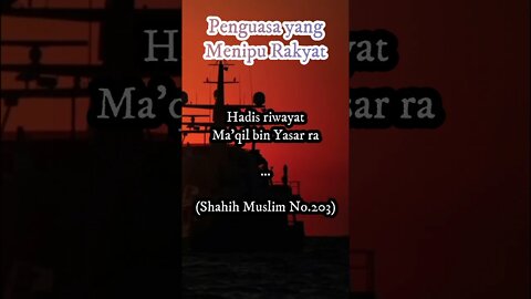 Penguasa yang menipu rakyatnya akan mendapatkan neraka