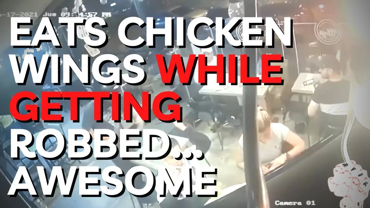 Boss Dude Continues Eating Chicken Wings While Getting Robbed